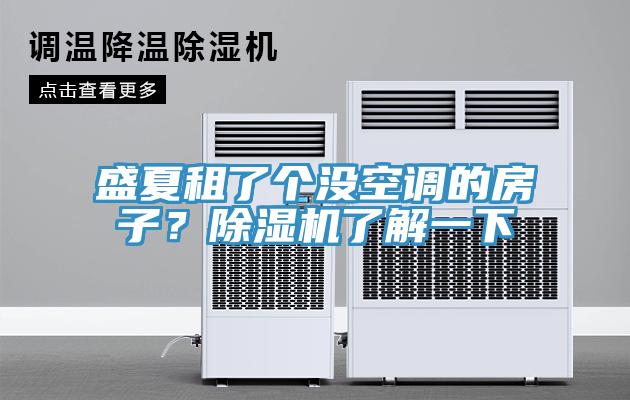 盛夏租了個沒空調的房子?除濕機了解一下